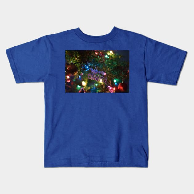Tree Merry Christmas Kids T-Shirt by Prints by Teacher Tawny